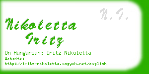 nikoletta iritz business card